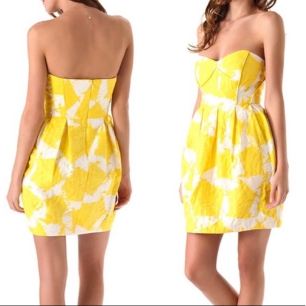 Shoshanna Yellow Print Dress